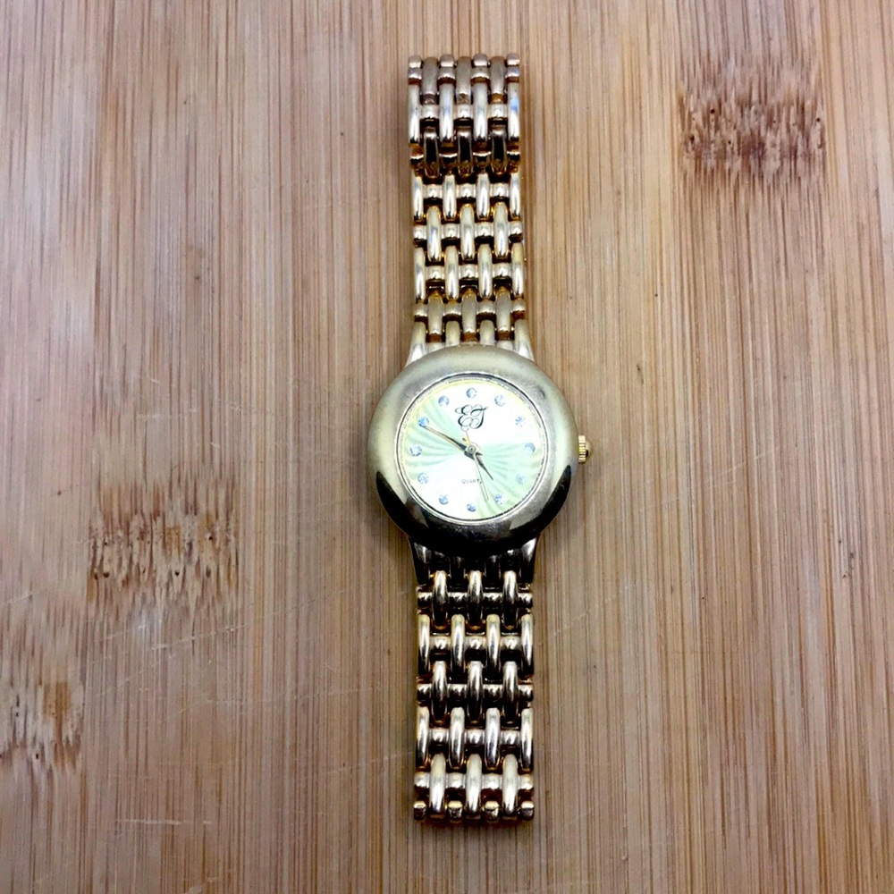 EJ Gold Tone Quartz watch